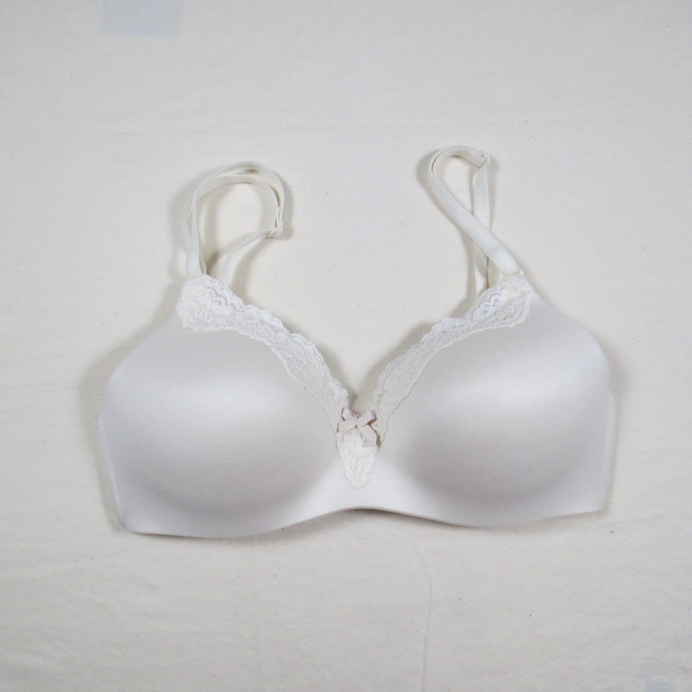 Maidenform White Wireless Push Up T-Shirt Bra Comfort Devotion Sz 32C READ